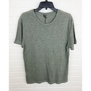 Monrow Mens Relaxed Crewneck Short Sleeve T Shirt Tri-Blend Gray Size Small